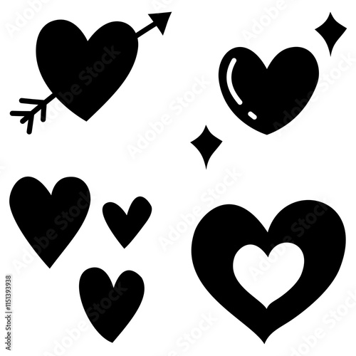 heart solid icon set