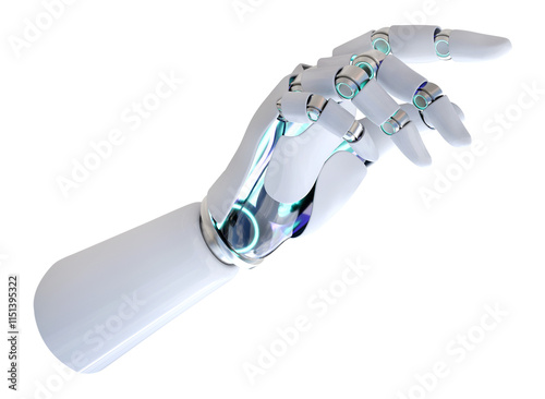 Robotic hand png on transparent background