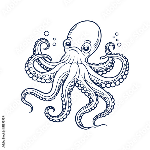 Octopus Line art illustration