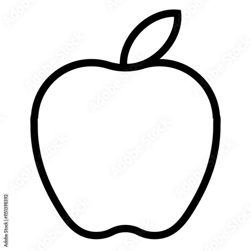 Apple png icon sticker, line art illustration, transparent background photo