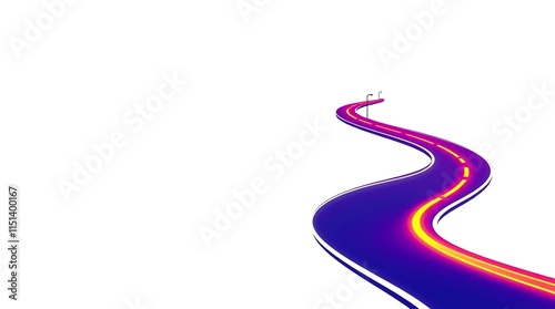 road on white background