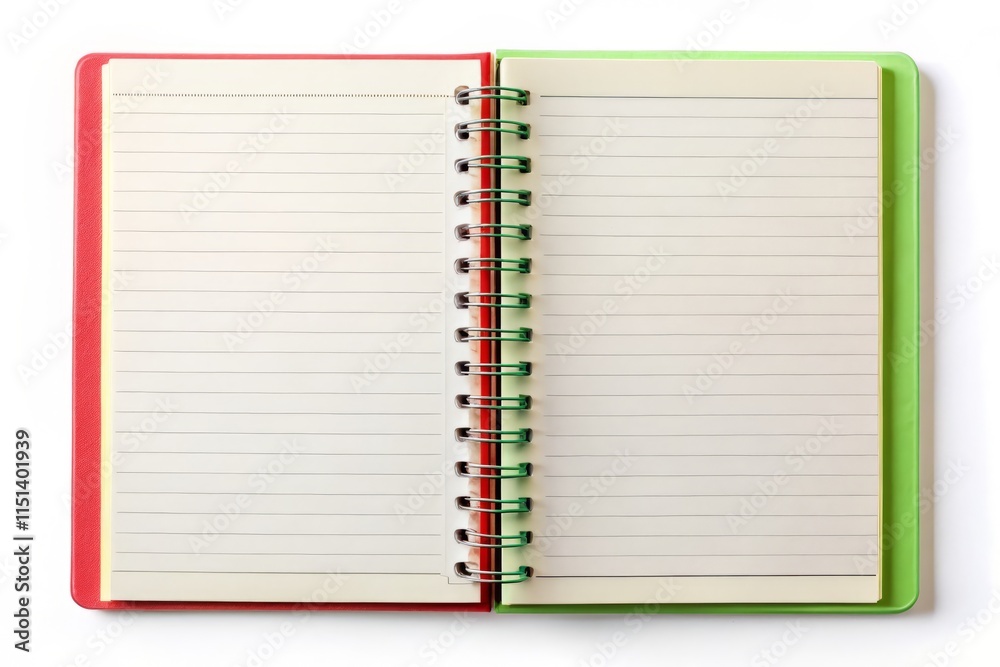 Blank Spiral Notepad Template: Realistic School Business Diary Design Blank Spiral Notepad Template: Realistic School Business Diary Design