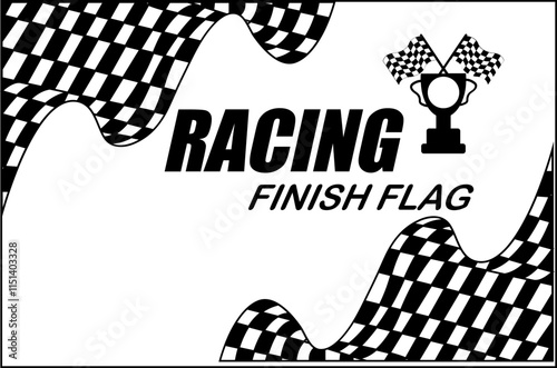 Realistic racing checkered flag background svg design illustration