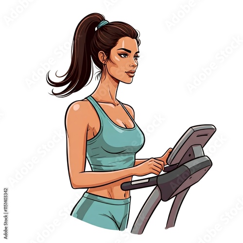 a woman in the gym doing exercise using tredmill photo