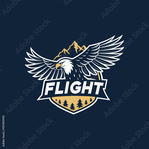 flying eagle vector clip art logo illustration
