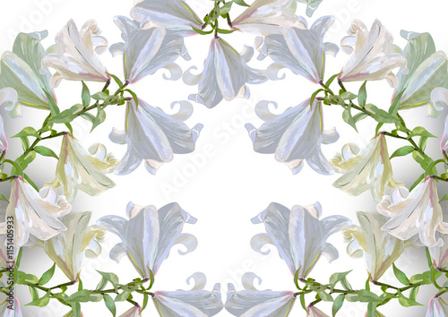 Composition with lilies for the design of postcards, invitations to a celebration