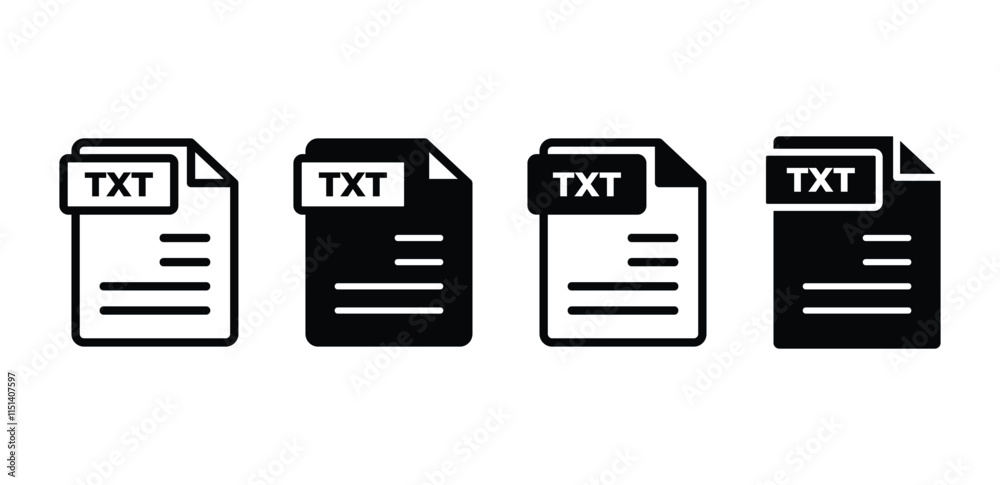 txt file format icon symbol sign vector design simple black white color flat illustration collection isolated txt file format icon symbol sign vector design simple black white color flat illustration collection isolated