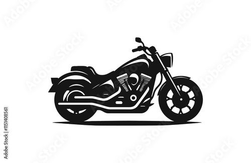 old motorcycle silhouette vector art logo illustration