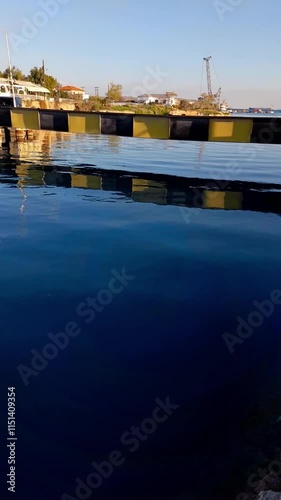 Istmia bridge. Entry from Saronic Gulf for Corinth Canal