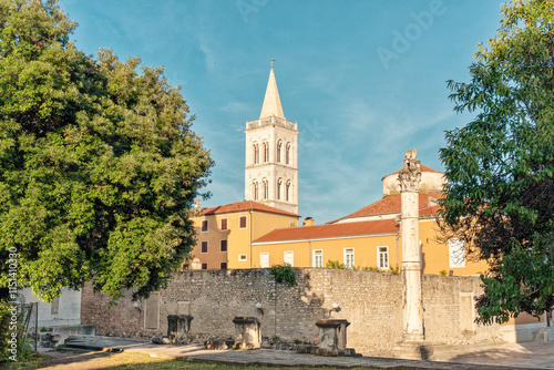 St. Anastasia tower in the old town of Zadar, Croatia with no people photo