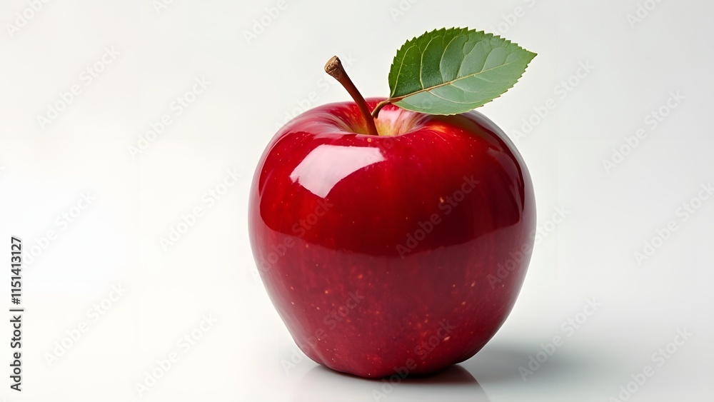 Whole Red Apple with Glossy Skin and Juicy Slice Whole Red Apple with Glossy Skin and Juicy Slice