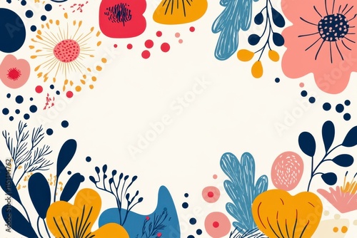 A picture frame with beautifully drawn flowers.