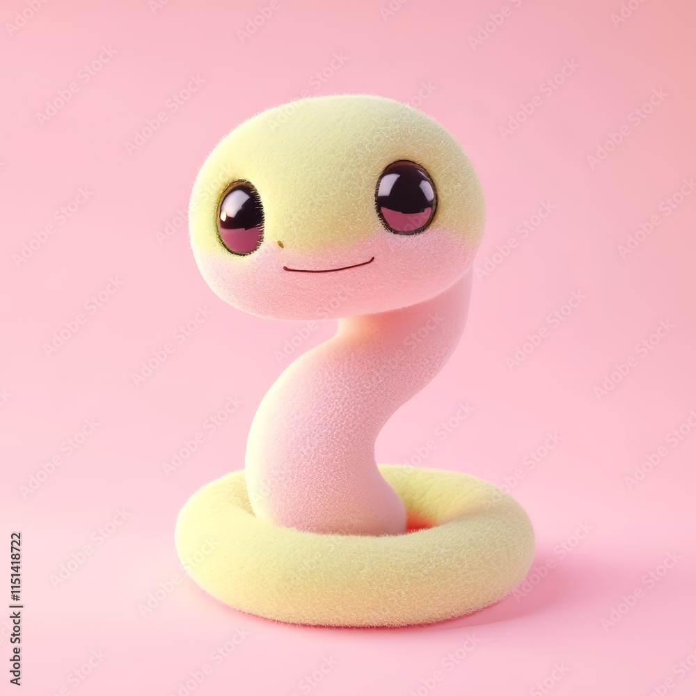 Fototapeta premium Cute Cartoon Snake Character.