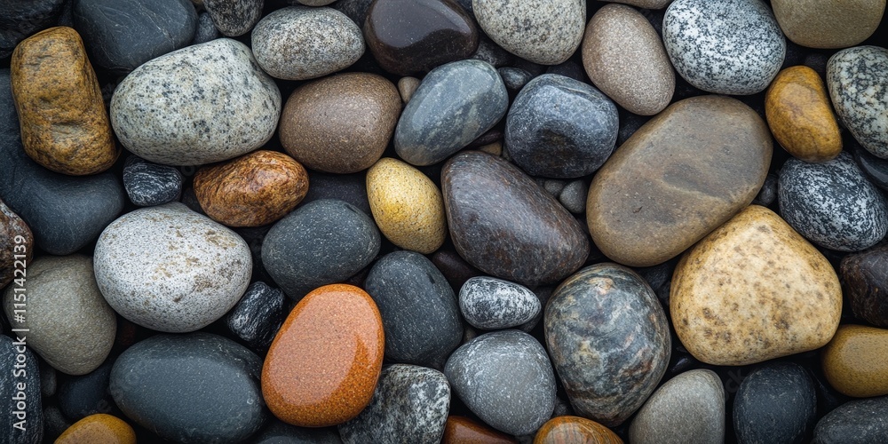 Top view of various river stones showcasing the stunning surface details. This beautiful stones background highlights the unique textures and colors of river stones. Perfect for nature lovers. Top view of various river stones showcasing the stunning surface details. This beautiful stones background highlights the unique textures and colors of river stones. Perfect for nature lovers.