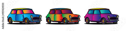 Racing retro car. Original vector illustration in vintage style.