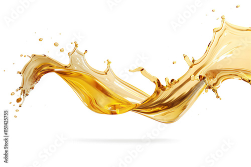 Oil splash isolated on transparent background, version 11