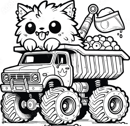 Mud, Tires, and Thrills Monster Truck Coloring Fun. Power and Speed: A Monster Truck Coloring Challenge, kids coloring pages