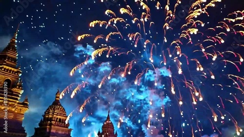 fireworks over the city