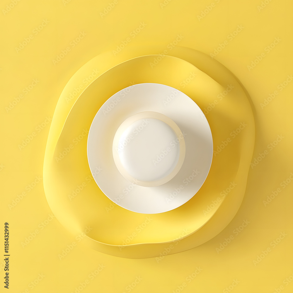 abstract minimal yellow background with white clouds, hat top view for wallpaper with copy space abstract minimal yellow background with white clouds, hat top view for wallpaper with copy space