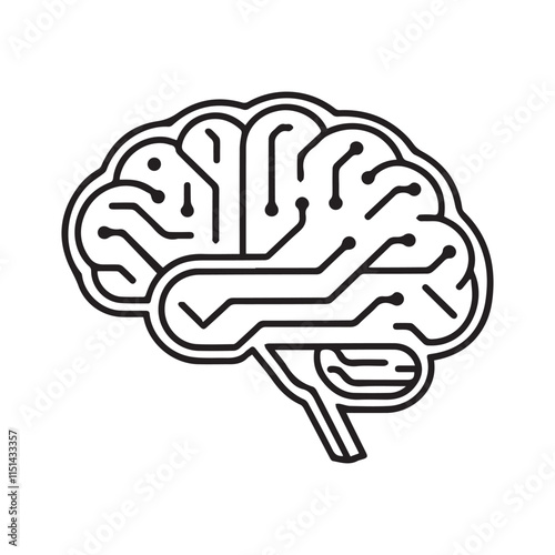 Human brain icon vector