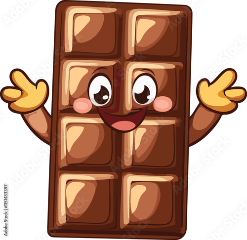 Chocolate bar Muscat style cartoon vactor on white background
