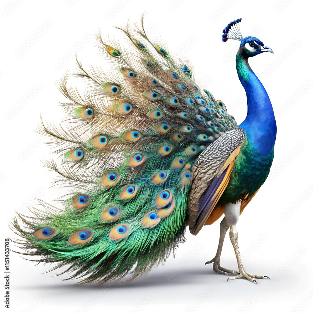 Obraz premium peacock on white background