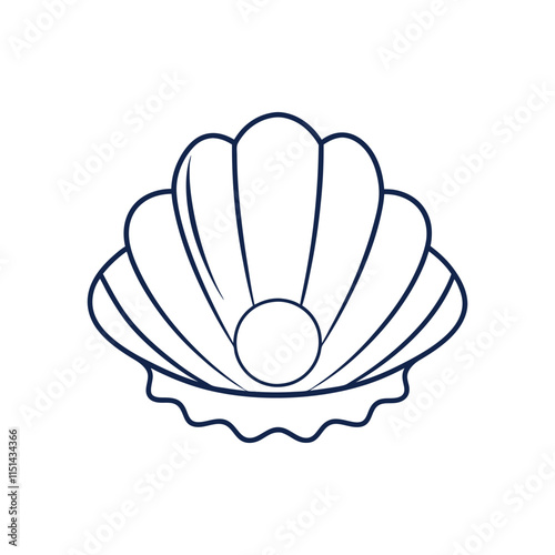 Seashell Line art illustration