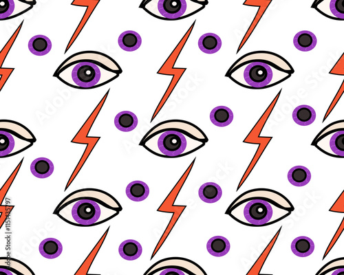 Christmas tree cone with simple pattern and pink spot in doodle style
