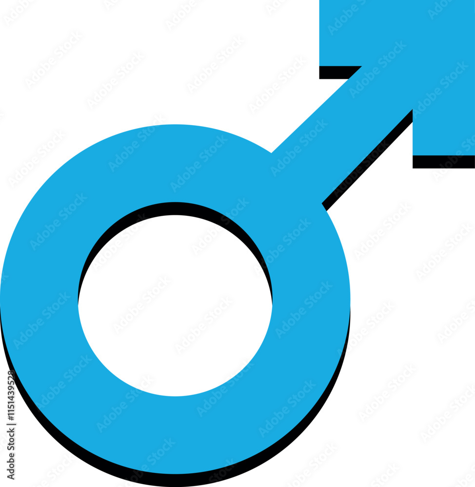 Simple Blue Male Gender Symbol Vector Illustration Simple Blue Male Gender Symbol Vector Illustration
