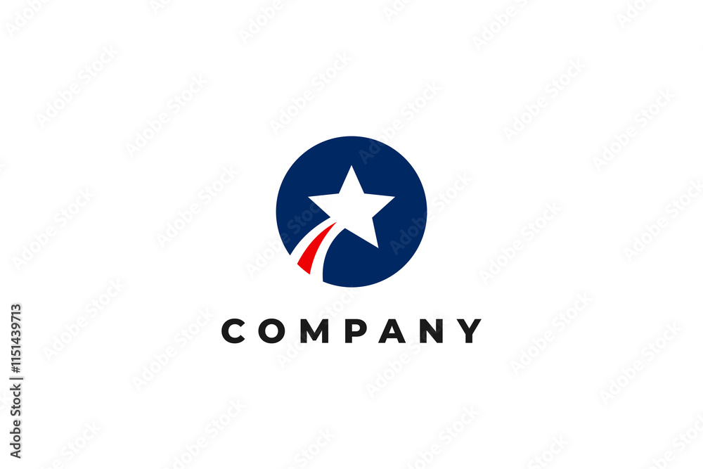 letter o shooting star american usa flag logo letter o shooting star american usa flag logo