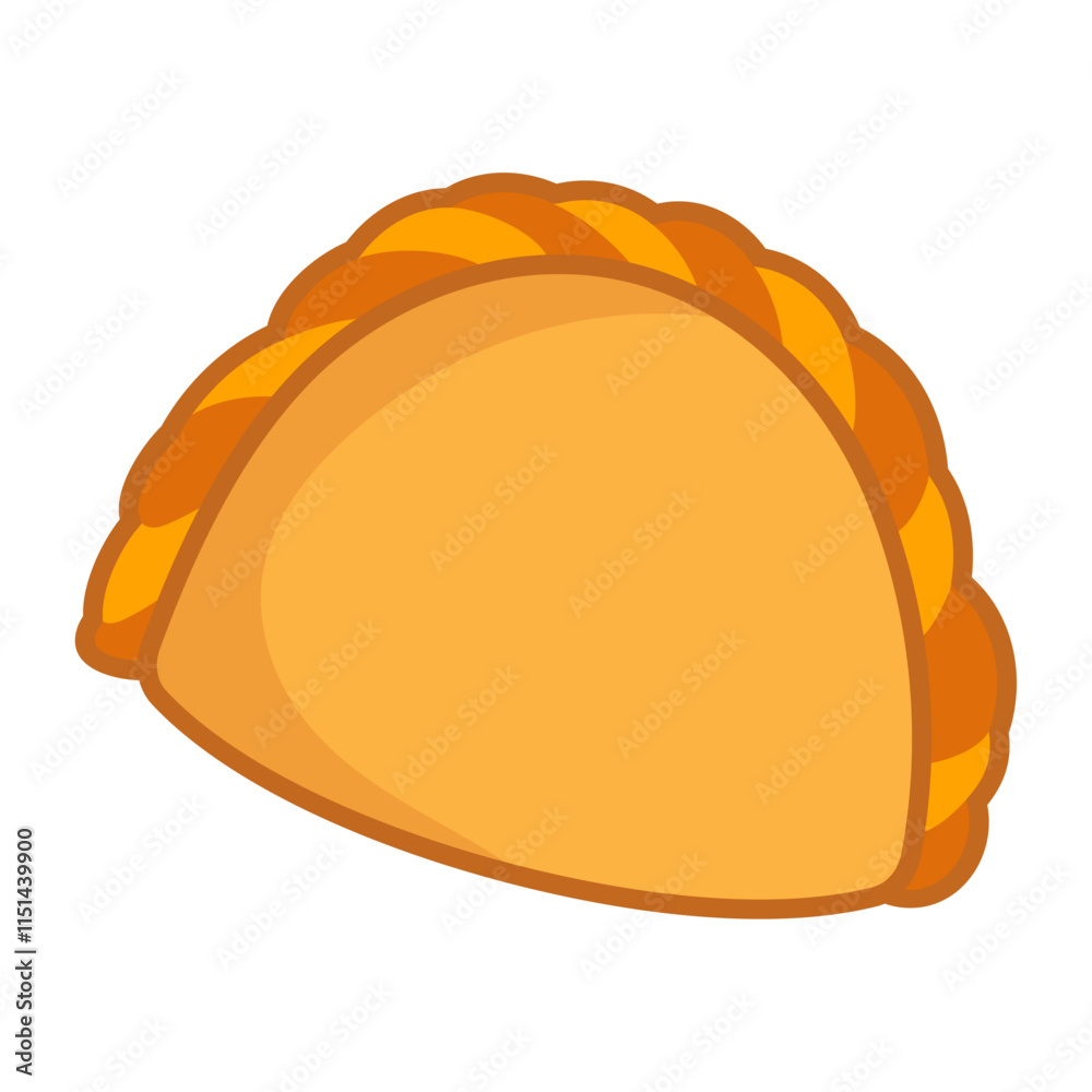Curry puff vector image, empanada flat icon, kue pastel illustration, empanadas clip art, meat pies clipart, jamaican beef patties