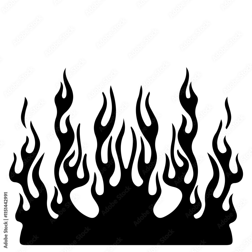 Illustration of a flame on black vector Illustration of a flame on black vector
