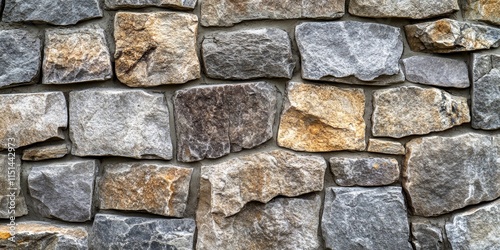 Close up view showcasing a detailed stone wall background, highlighting the textures and patterns that make this stone wall background unique and visually striking. Perfect for various design uses. photo