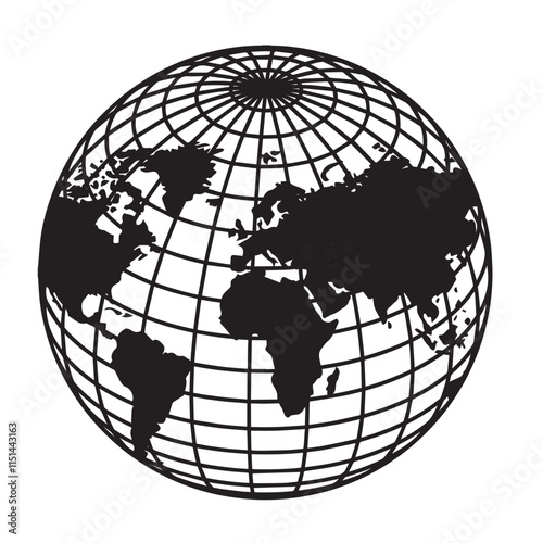 Meridian globe illustration vector
