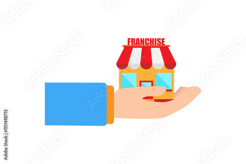 Franchise business concept. Franchise. Franchise business concept in flat design. Illustration of business