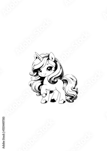 Wallpaper Mural "Cartoon pony, cute, colorful, playful, friendly, whimsical." Torontodigital.ca