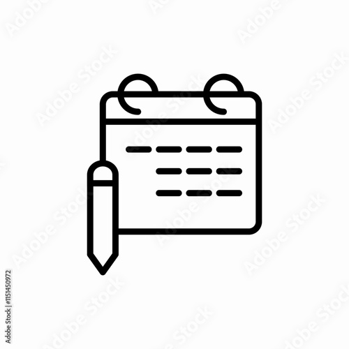 calendar pen days time week year icon vector sign