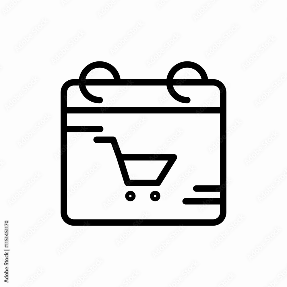 calendar shopping icon vector sign calendar shopping icon vector sign