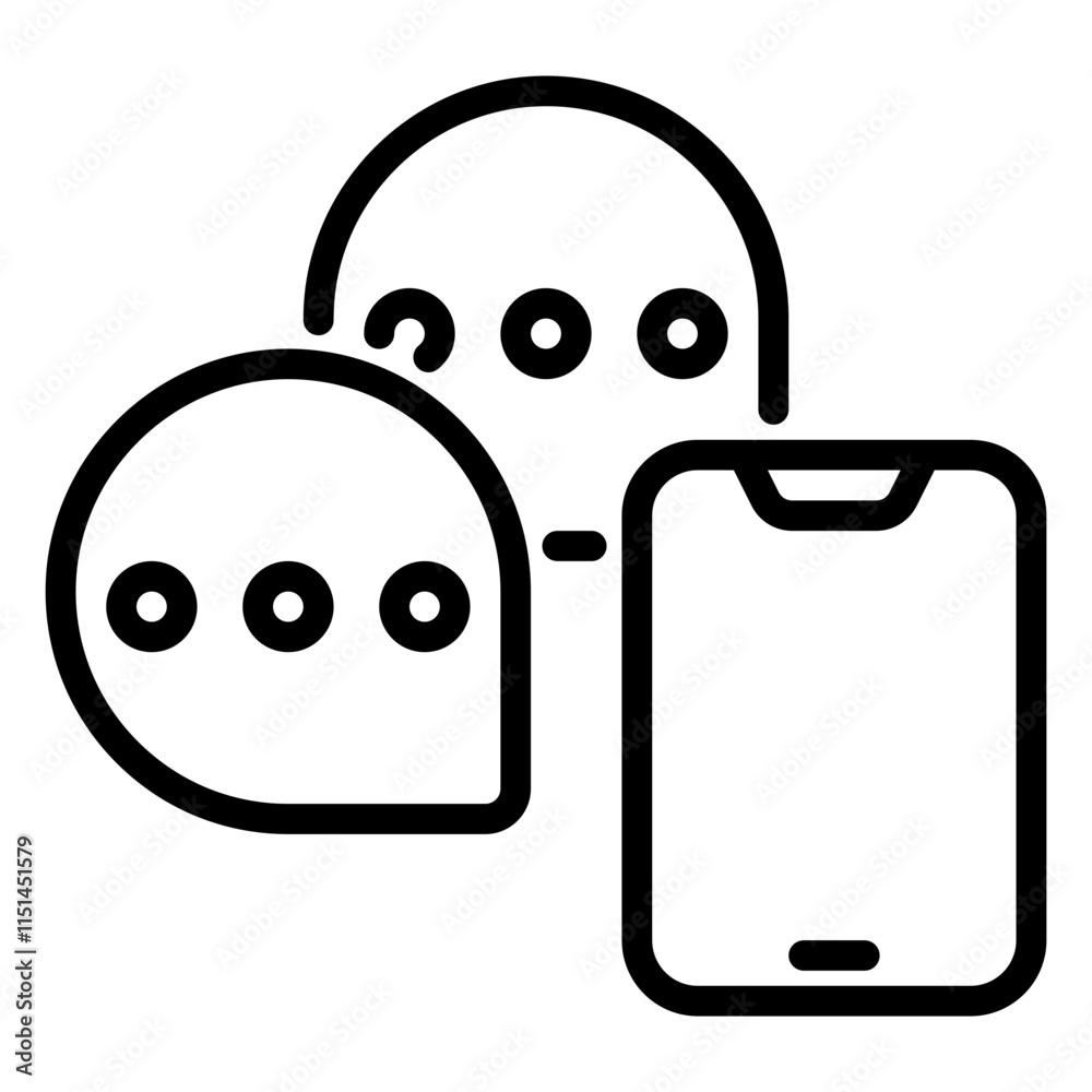 Naklejka premium Phone icon, line icon style