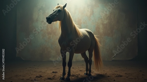 Horse Portrait Against Abstract Background photo