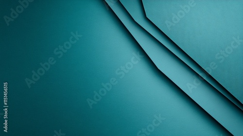 Abstract Teal Geometric Background with Layered Paper Design