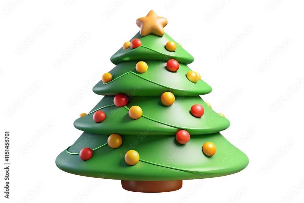 3D vector illustration of various Christmas-themed elements including Christmas trees 3D vector illustration of various Christmas-themed elements including Christmas trees