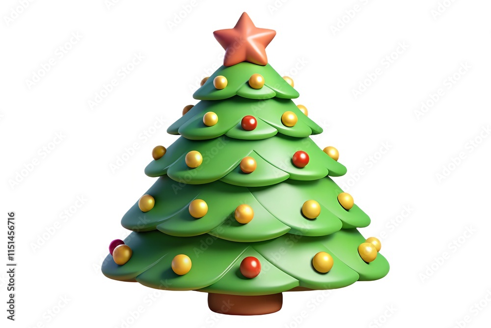 3D vector illustration of various Christmas-themed elements including Christmas trees 3D vector illustration of various Christmas-themed elements including Christmas trees