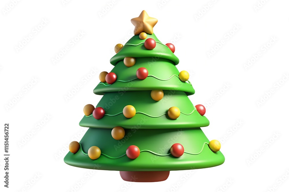3D vector illustration of various Christmas-themed elements including Christmas trees 3D vector illustration of various Christmas-themed elements including Christmas trees