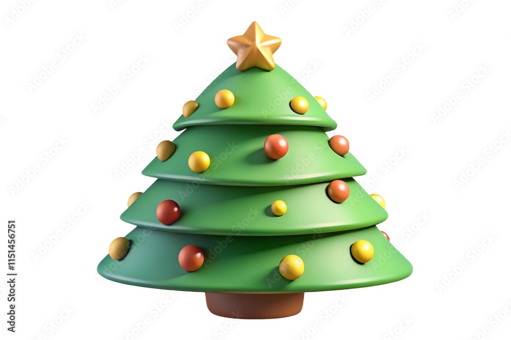 3D vector illustration of various Christmas-themed elements including Christmas trees 3D vector illustration of various Christmas-themed elements including Christmas trees