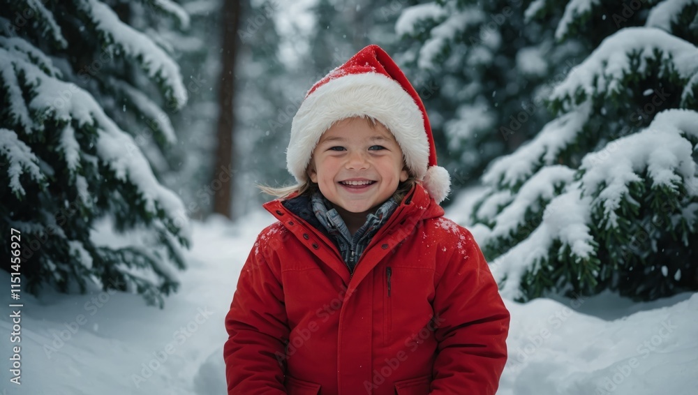Child in the winter forest