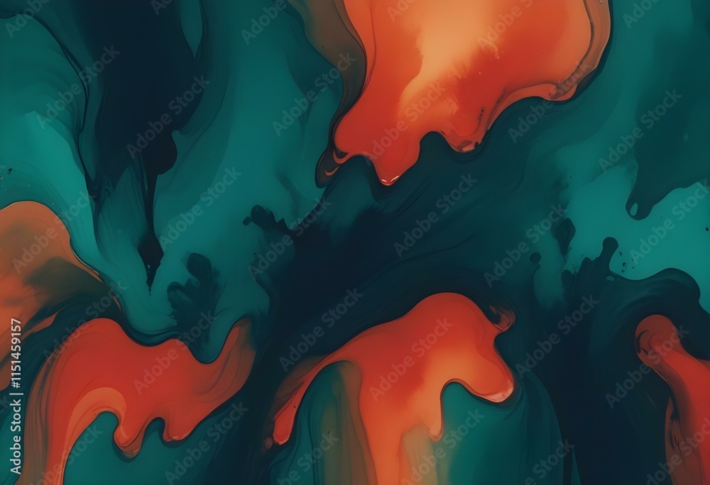 Fototapeta premium Abstract Watercolor Paint Background in Teal Blue and Green – Perfect for Banners