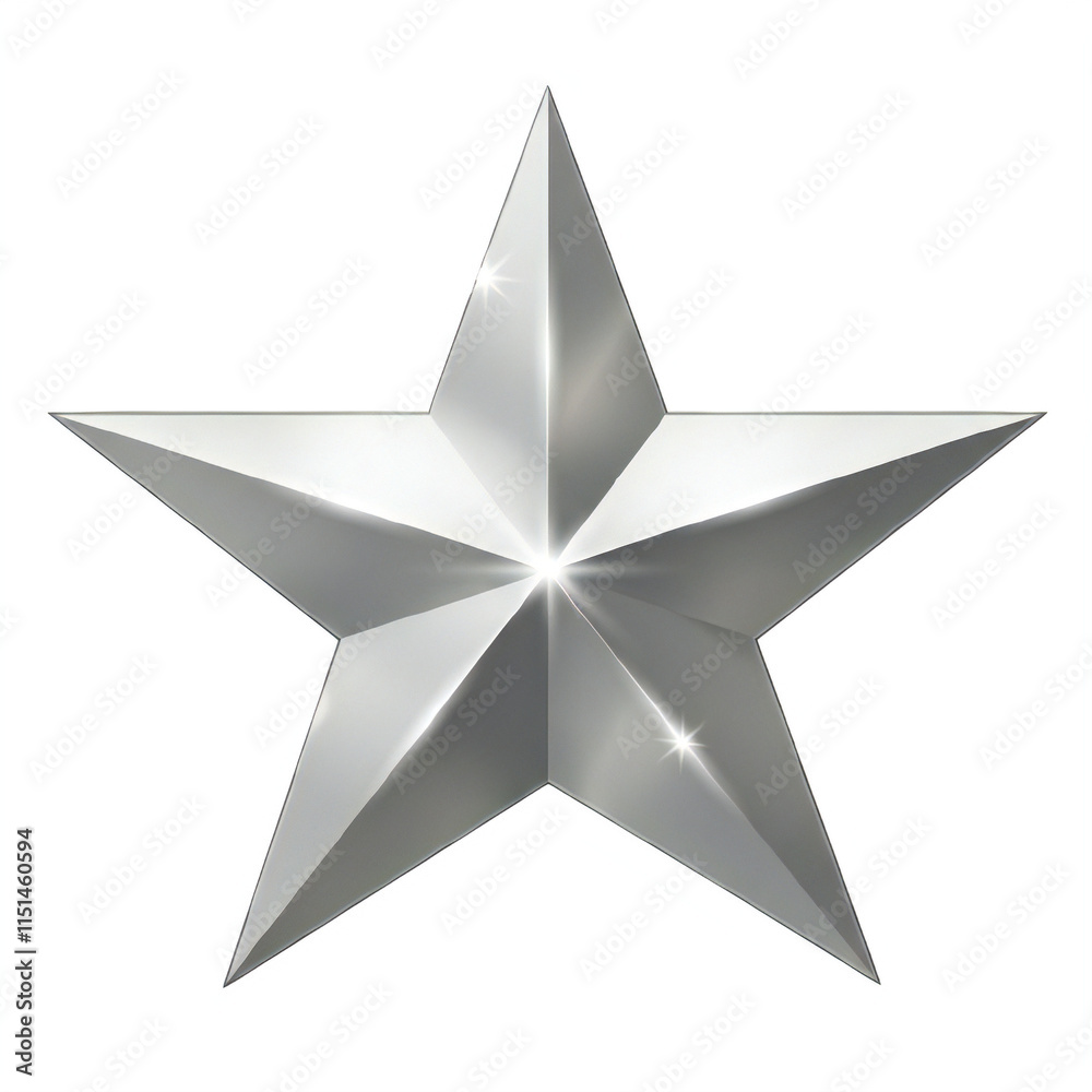 Obraz premium Silver Star Transparent Illustration