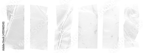 Wrinkled clear tape png on transparent background