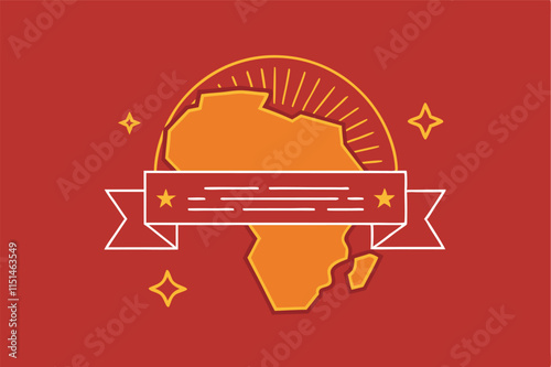 Creative vector illustration of Africa highlighted in bright colors with decorative elements presenting a positive vibe